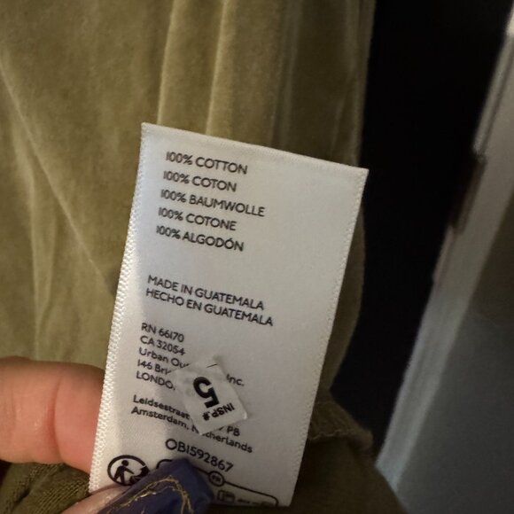 NWOT Free People Long Sleeve T Shirt Army Green Lightweight Small - Picture 3 of 4